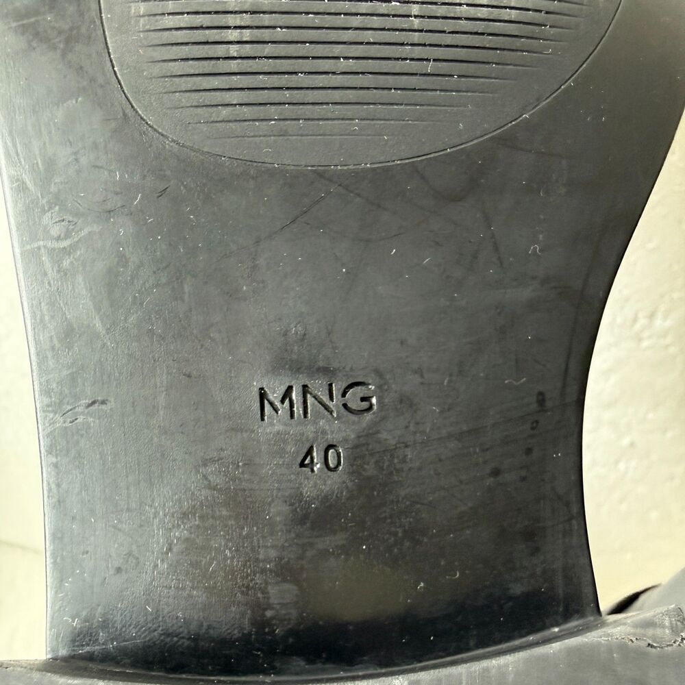 Mango MNG Women's Riding Style Black Leather Buckles Boots Size EU 40 US 9-9.5 - Picture 11 of 14
